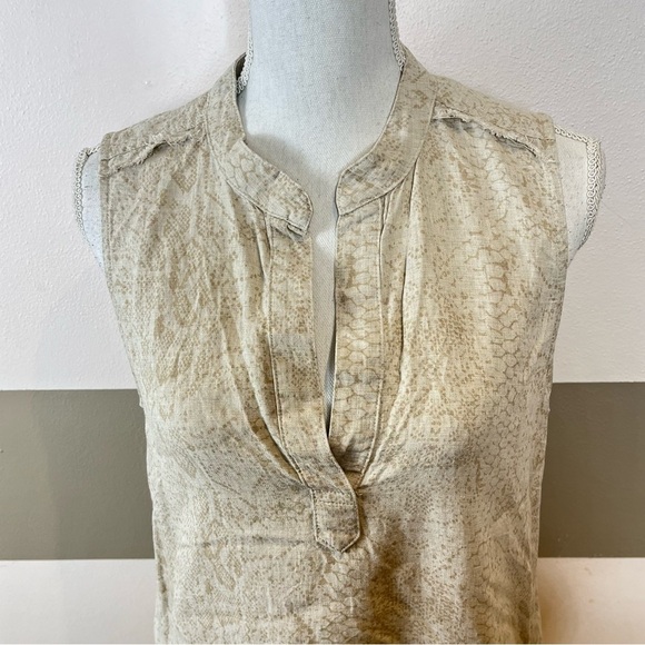 2/$25 Cloth & Stone Linen Tencel Snakeskin Boho Beach Gypsy Coastal Slip Dress M - Picture 8 of 13